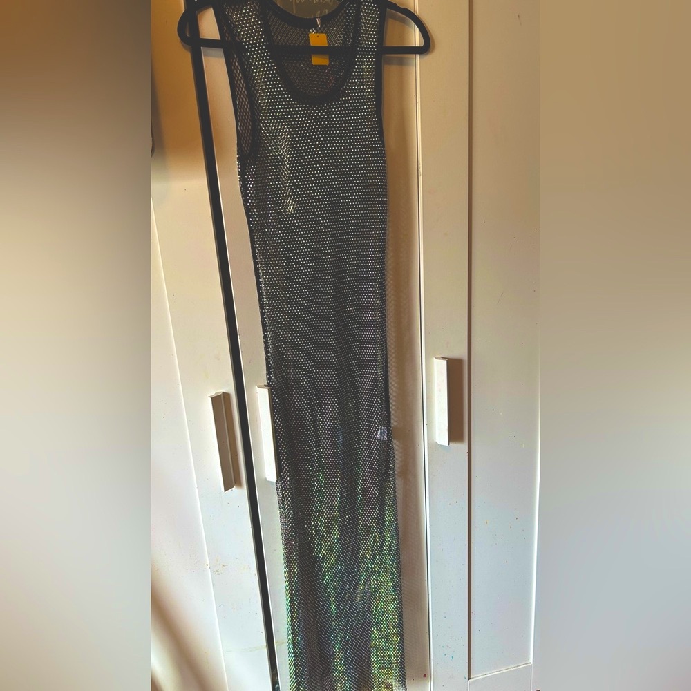 Mesh/fishnet rhinestone bodycon dress 🫧